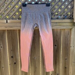 Gymshark Gray and Pink Ombre Leggings